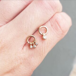 Decadence-Small-Circle-Stud-Earring-Single-Triple-Charm