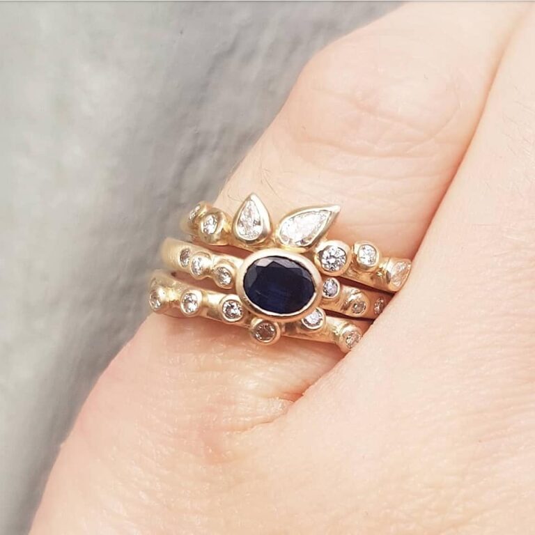 1-CliftonRocks-YellowGold-Damond_Sapphire_StackingRings
