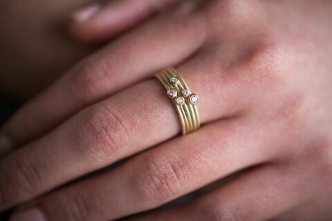 Gold Diamond Stacking Ring