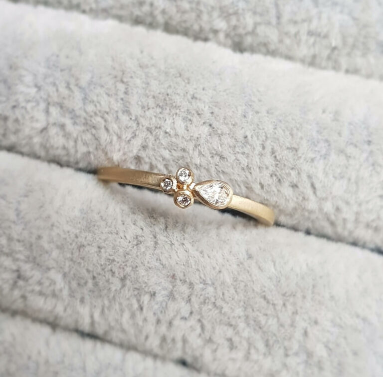 pear-diamond-mini-cluster-stacking-rings-Clare-Chandler-Clifton-rocks-bristol