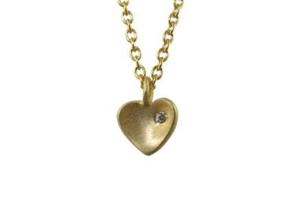 gold heart necklace with diamond