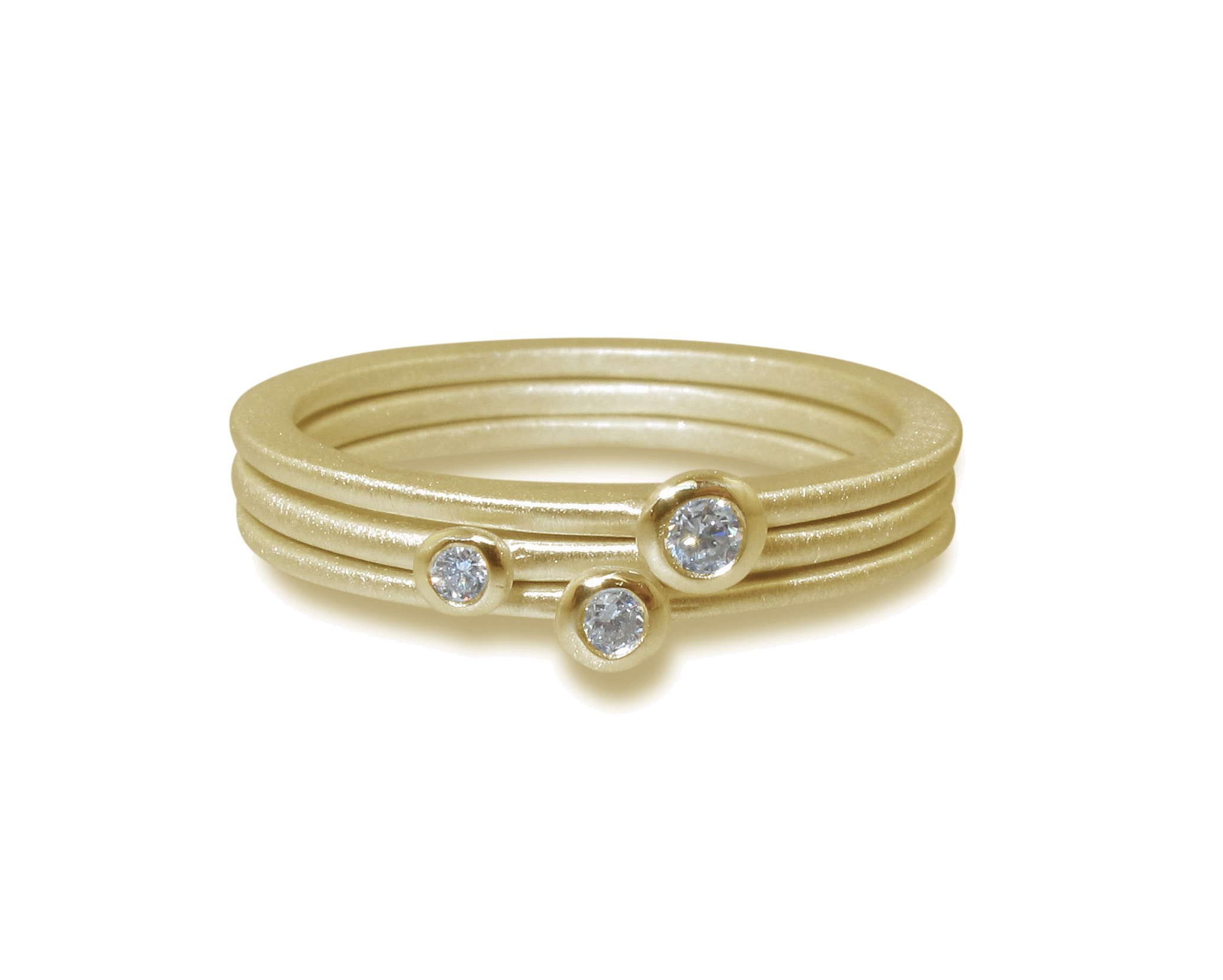 Gold Diamond Stacking Rings • Clifton Rocks