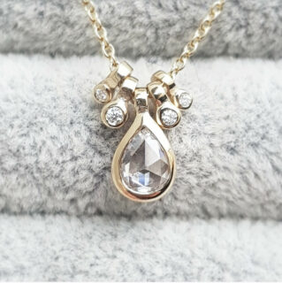 Decadence Pear Rose Cut Diamond Necklace