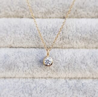 Yellow Gold Diamond Cup Necklace