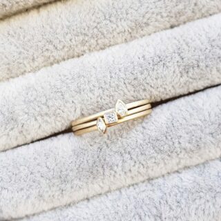 Gold Diamond Stacking Rings