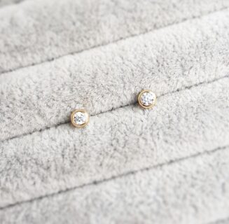 9ct Yellow Gold Diamond Earrings