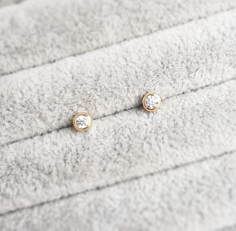 9ct Yellow Gold Diamond Earrings
