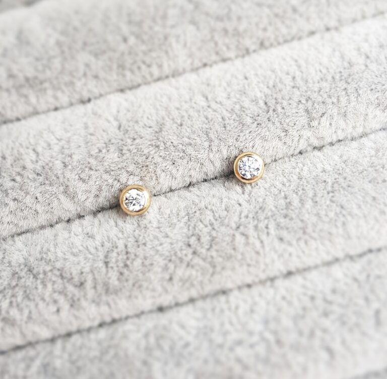 0.25ct Yellow Gold Diamond Earrings