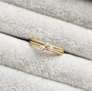 Gold Diamond Stacking Rings