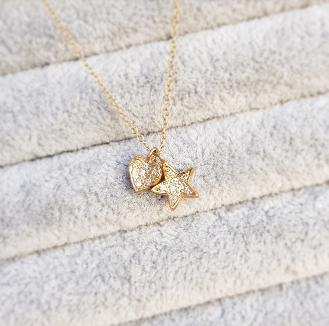 Ari Pave White Crystal Necklace Gold or Silver — Distinctively Hers