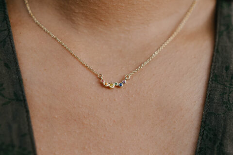 Rainbow Necklace Gold