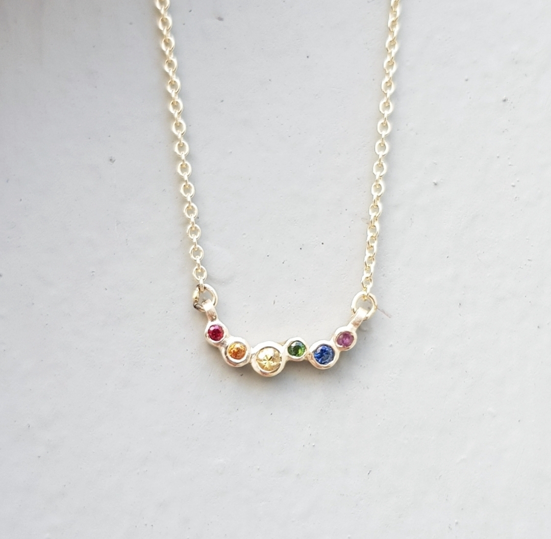 Rainbow necklace gold on sale