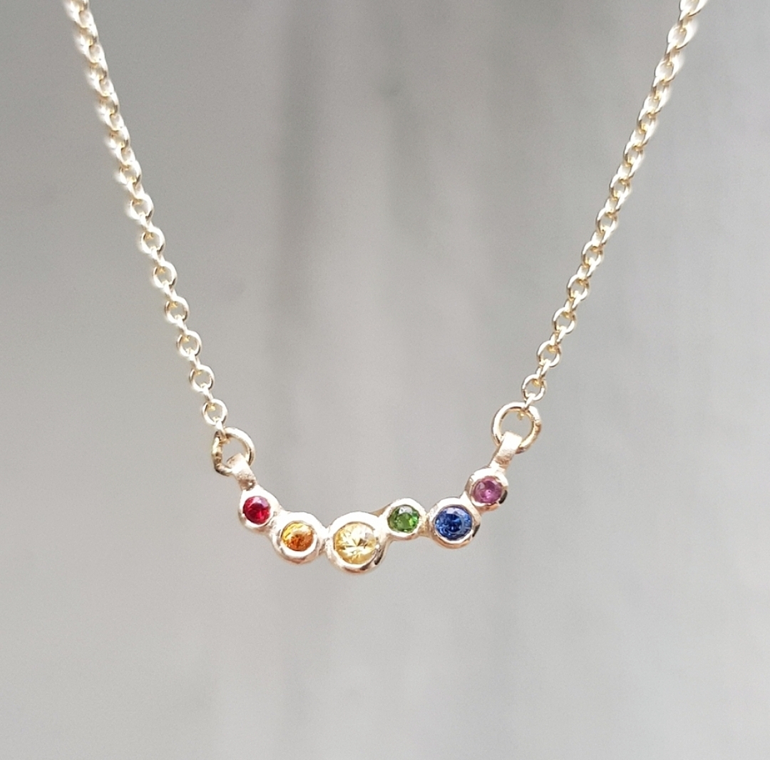 Gold Dots Rainbow Necklace Clifton Rocks