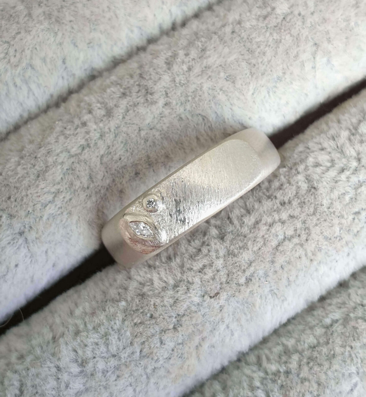 White Gold Diamond Signet Ring