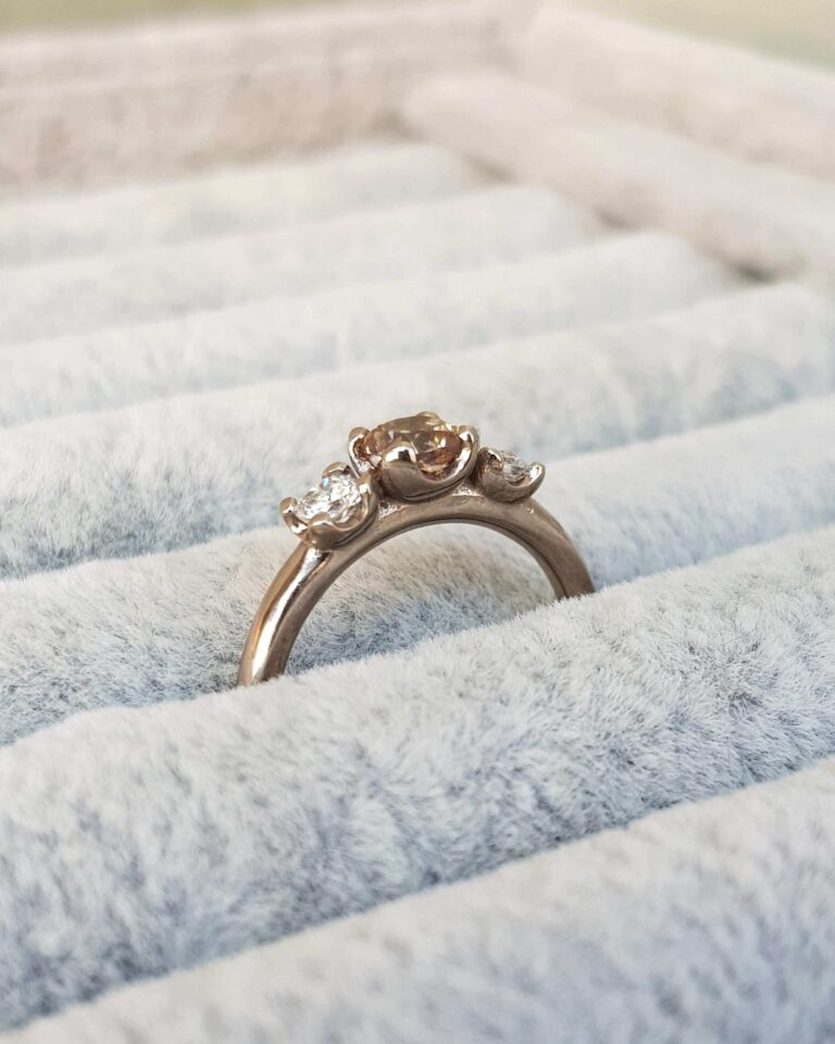 Chocolate Diamond Trilogy Engagement Ring