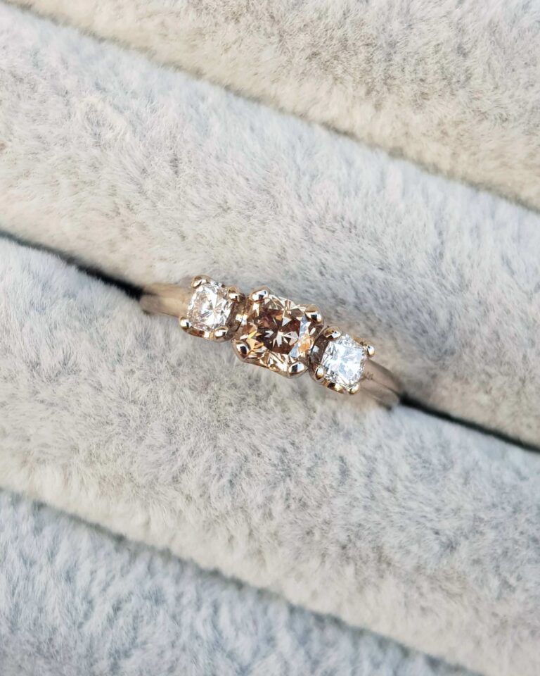 Chocolate Diamond Trilogy Engagement Ring