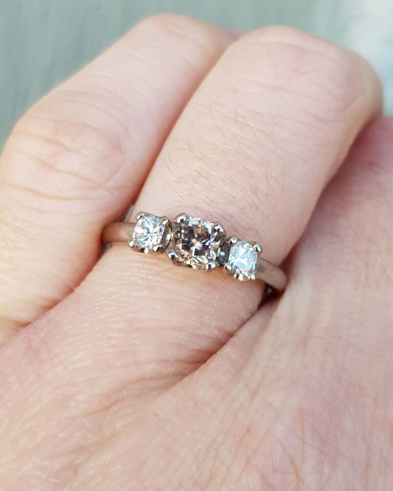 Chocolate Diamond Trilogy Engagement Ring