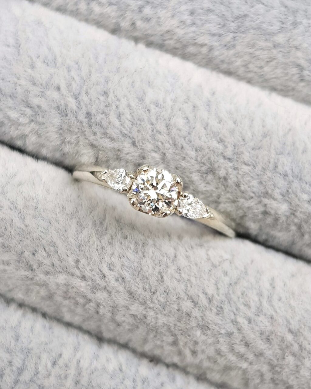 White gold Diamond Trilogy Engagement Ring