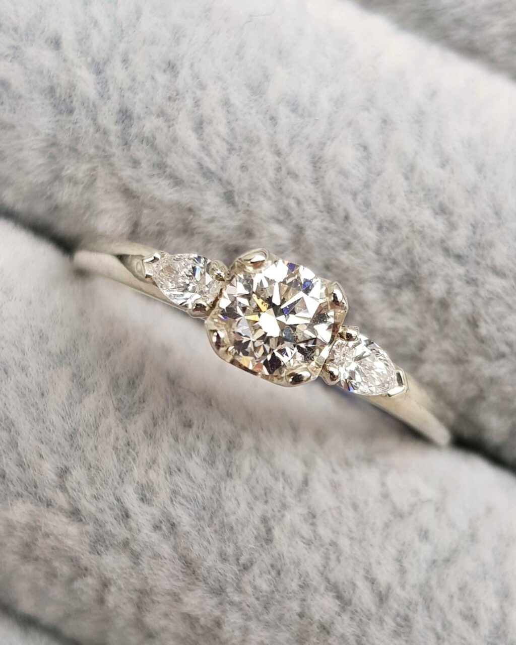 White gold Diamond Trilogy Engagement Ring