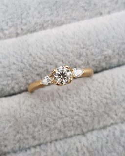 Diamond Trilogy Engagement Ring in yellow gold