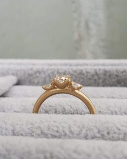 Diamond Trilogy Engagement Ring in yellow gold