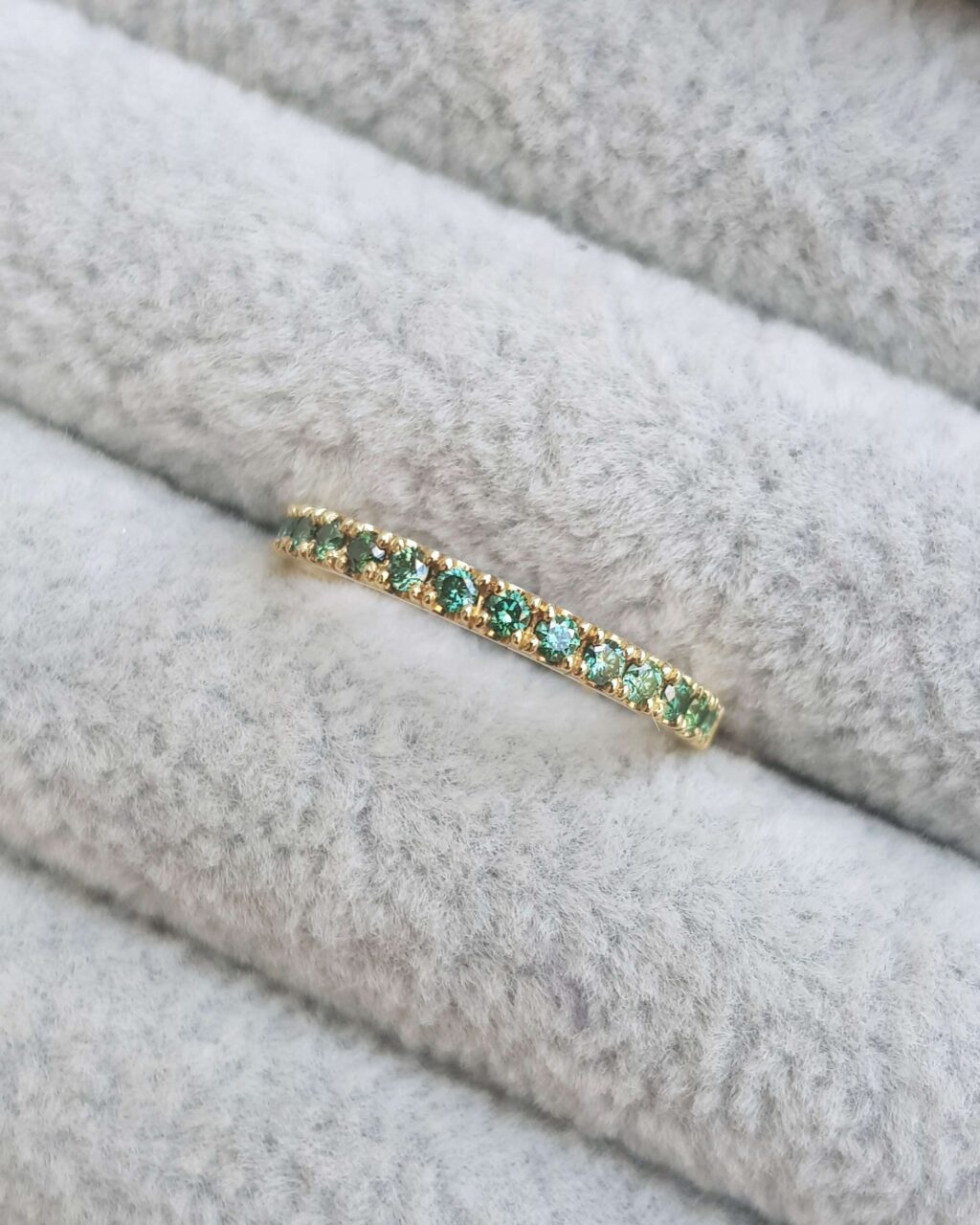 Green Diamond ring in gold by Samantha England