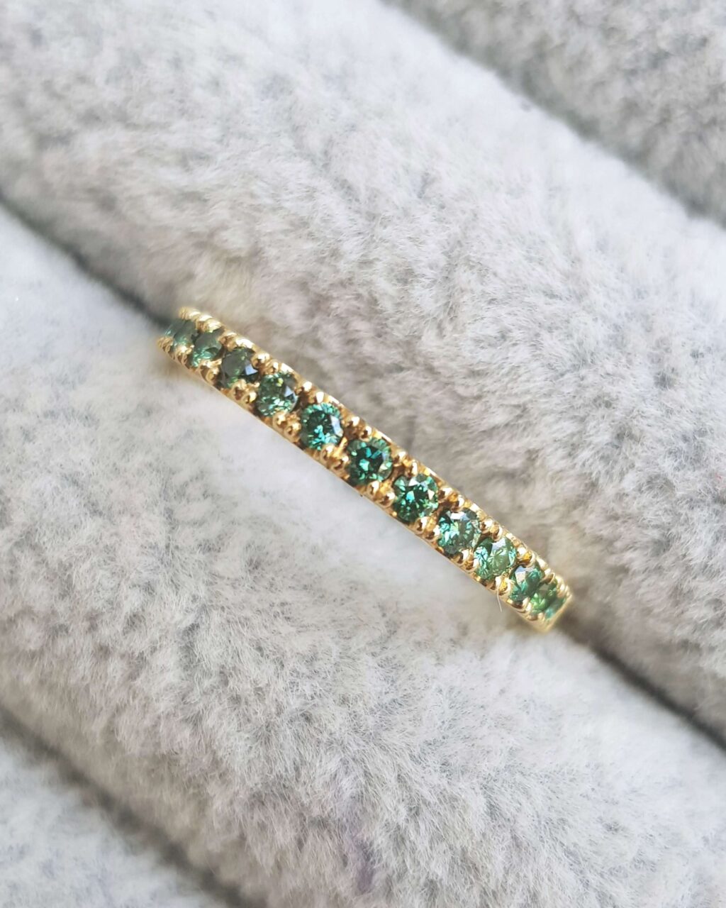 Green Diamond ring in gold by Samantha England