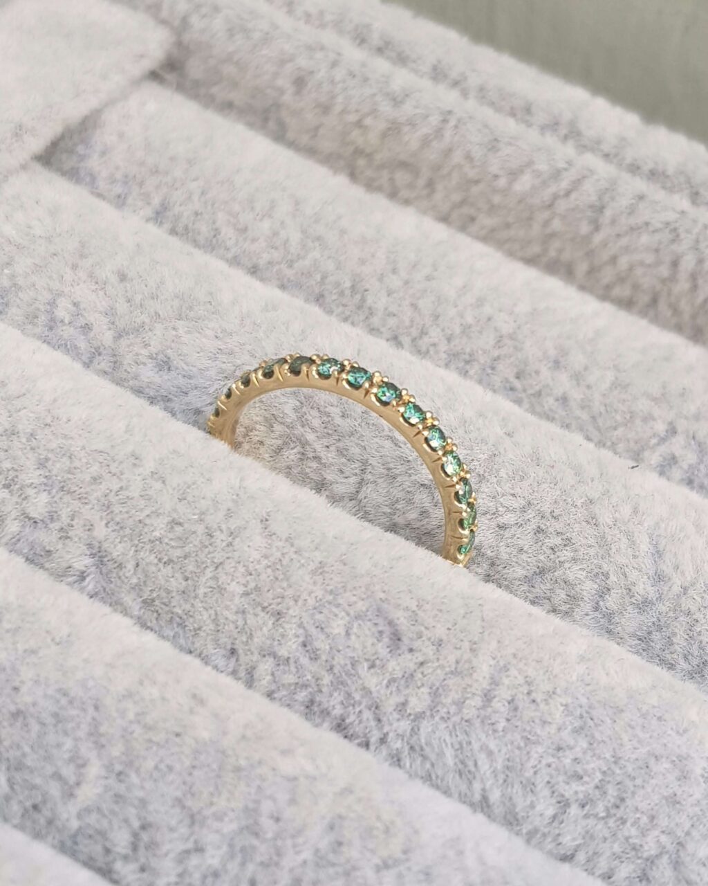 Green Diamond ring in gold by Samantha England