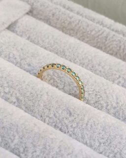 Green Diamond ring in gold by Samantha England