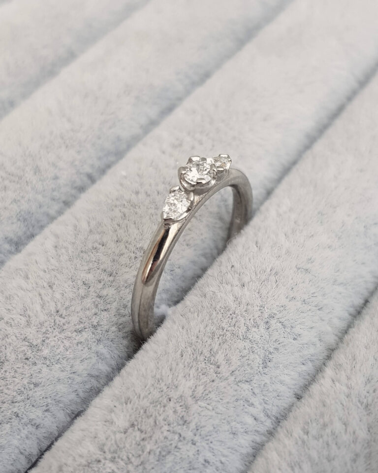 Mini Diamond Trilogy Engagement Ring