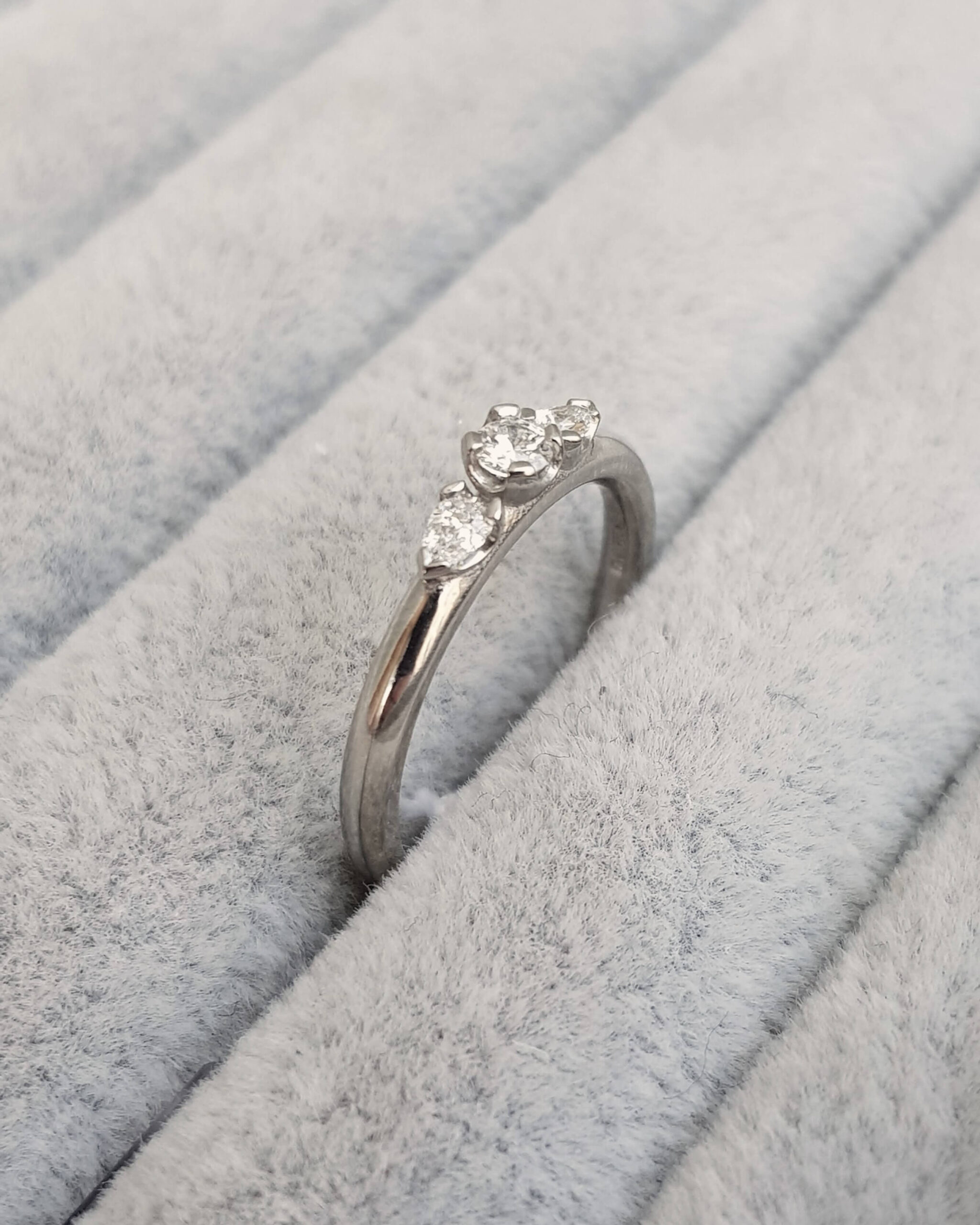 Mini Diamond Trilogy Engagement Ring • Clifton Rocks