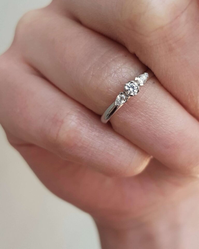 Mini Diamond Trilogy Engagement Ring