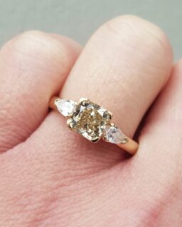 Champagne Diamond Trilogy Engagement Ring