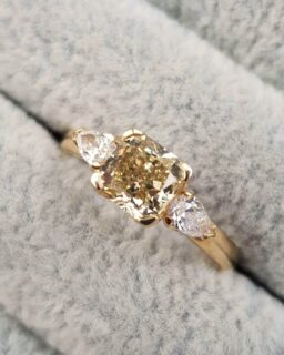 Champagne Diamond Trilogy Engagement Ring