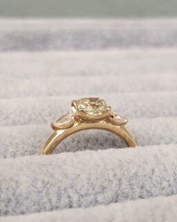 Champagne Diamond Trilogy Engagement Ring