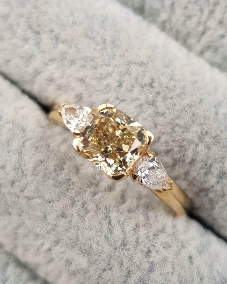 Champagne Diamond Trilogy Engagement Ring