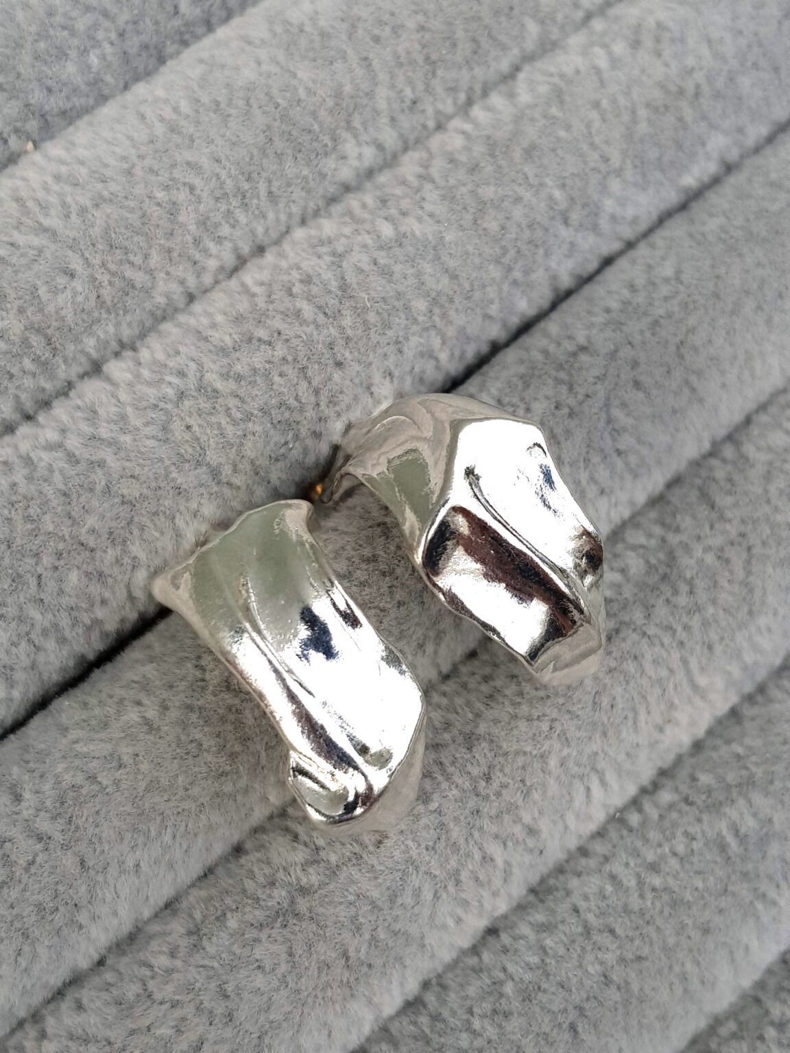 Chunky silver hoop earrings - Duxford Studios