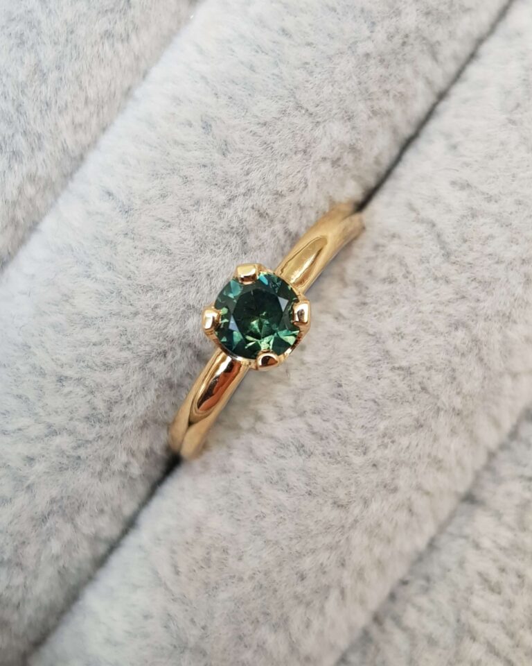 Australian Green Sapphire Engagement Ring