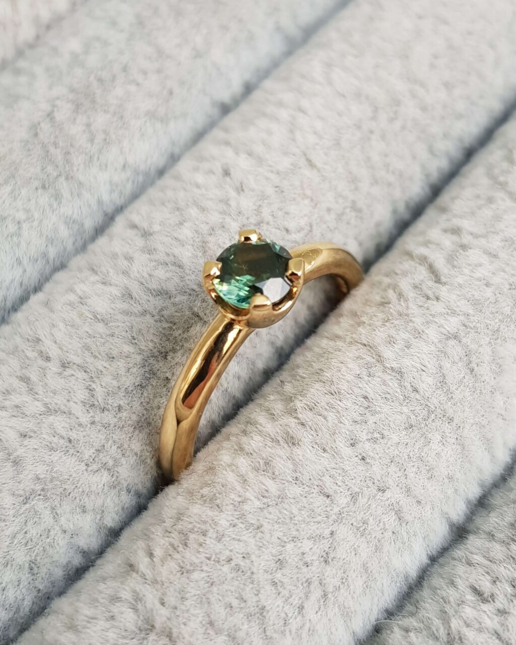 Australian Green Sapphire Engagement Ring