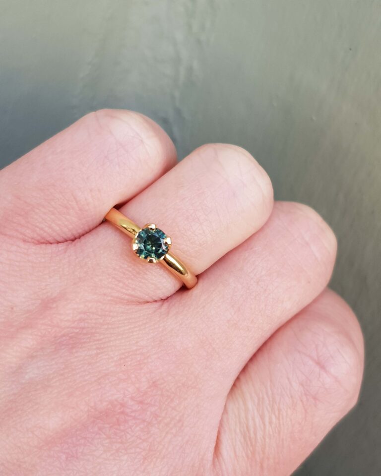 Australian Green Sapphire Engagement Ring