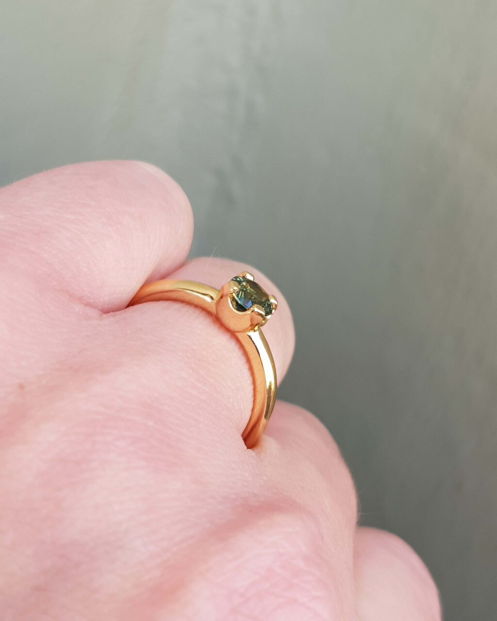 Australian Green Sapphire Engagement Ring