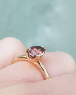 Dusty Pink Pear Sapphire Engagement Ring