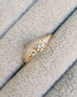 White Diamond Gold Trilogy Engagement Ring