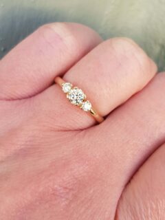 White Diamond Gold Trilogy Engagement Ring