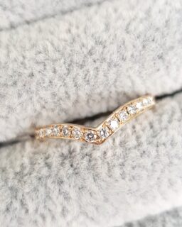 One Off V Shaped White Diamond Wedding Ring