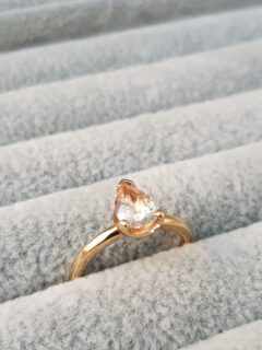 Natural Peachy Sapphire Solitaire Engagement Ring