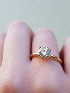 1 Carat Champagne Diamond Solitaire Engagement Ring