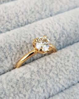 1 Carat Champagne Diamond Solitaire Engagement Ring