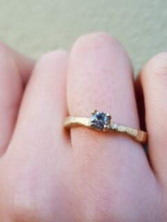 Salt and Pepper Diamond Slate Solitaire