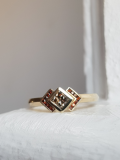 Princess Cut Chocolate Diamond Engagement Ring - Katie Snow